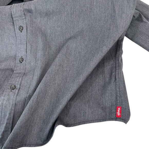 Wrangler Mens Grey Long-Sleeve Button-Up Work Shirt Size 2XL Cotton Blend - Picture 7 of 12